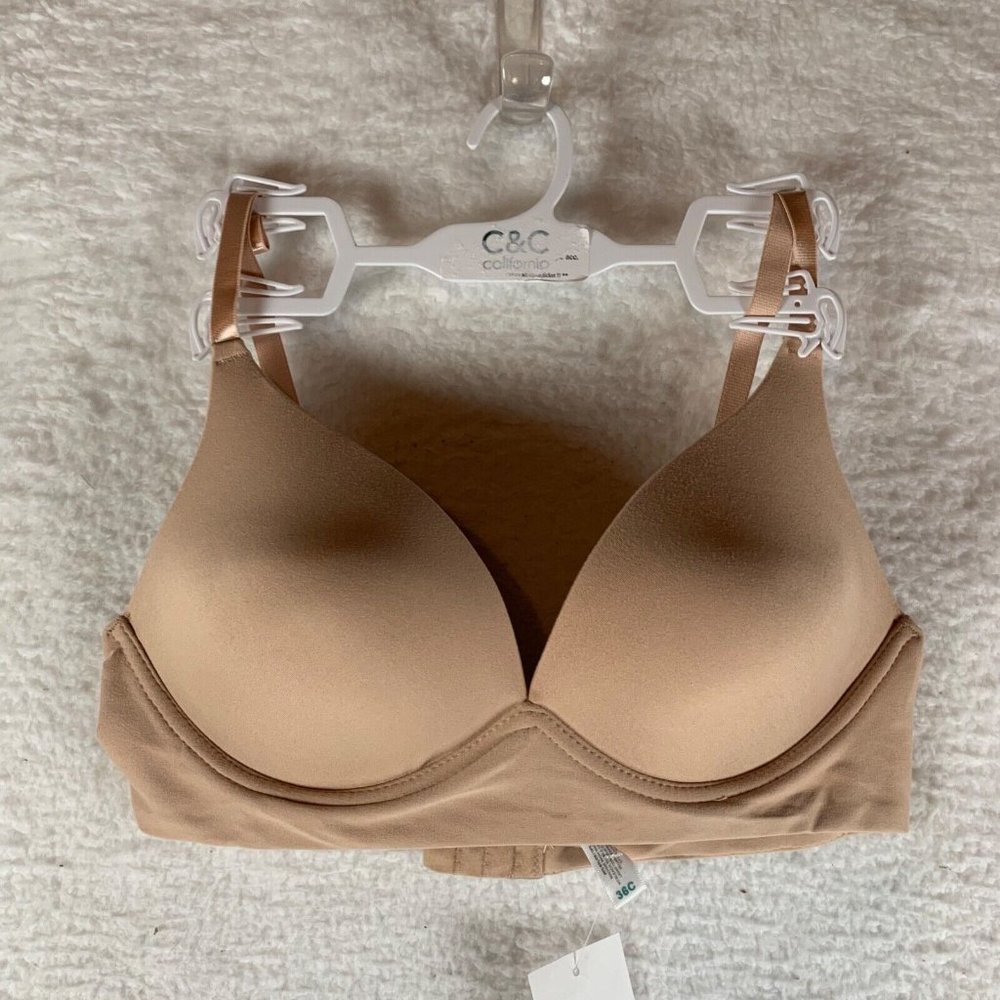 C&California Women's Underwire‎ Padded Brown Plunge Bra Size 36C NWOT 8271